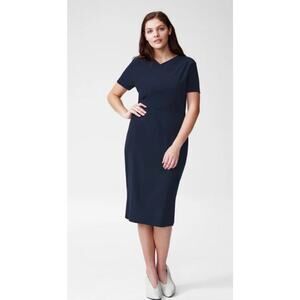 Universal Standard Bodycon Midi Dress Navy Blue Size 00-0 NEW